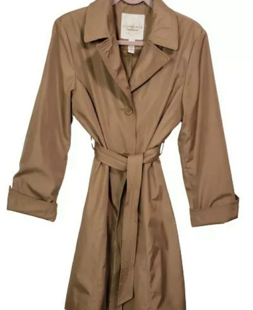 Covington Outerwear Brown Tan Trench Coat w/Bel